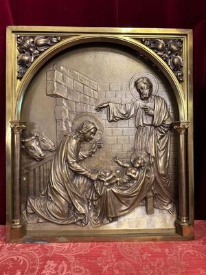 High Quality Altar - Retable : Nativiy style Classicistic en Bronze, Netherlands  19 th century ( Anno 1865 )