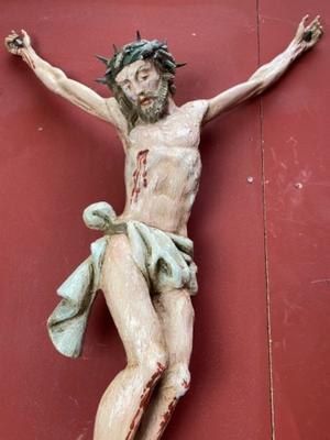 Corpus Christi  en Fully Hand - Carved Wood Polychrome, Southern Germany 19 th century ( Anno 1840 )
