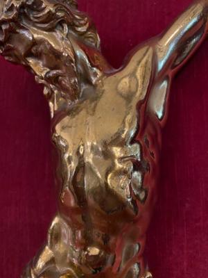 Corpus Christi  en Corpus Full - Bronze / Gilt / Brass /  Fabrics: Velvet, Belgium  19 th century ( Anno 1885 )