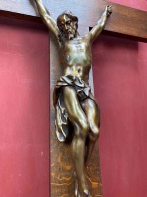 Corpus - Cross Measures Corpus : 80 X 40 Cm  en Bronze Corpus / Oak Cross, Belgium 19 th century