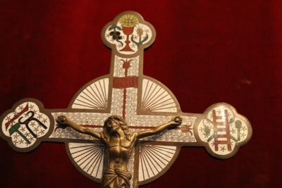 Cross en Bronze / Cloisonne, France 19th century