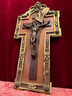 Cross With Corpus Christi  en Bronze / Gilt / Wood, France 19 th century ( Anno 1875 )