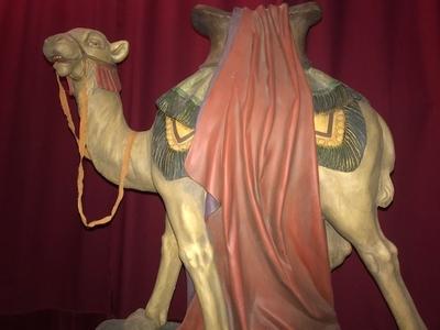 Exceptional Camel 100 X 100 Cm ! en plaster polychrome, Belgium 19th century