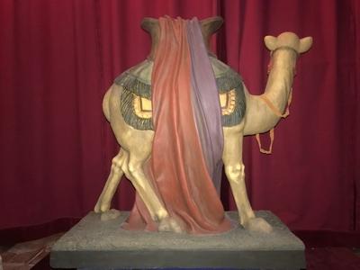 Exceptional Camel 100 X 100 Cm ! en plaster polychrome, Belgium 19th century