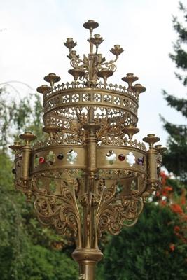 Exceptional Candle Holder en Full Bronze / Gemstones, France 19th century ( anno 1870 )