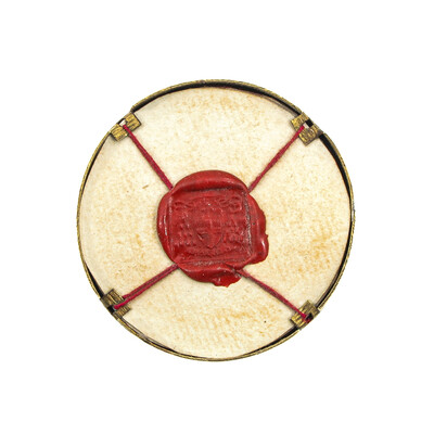 Exceptional Reliquary Relic Ex Spinea Corona  en Brass / Glass / Wax Seal, Italy  19 th century