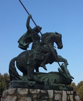 Exeptional Statue Of St. George en Bronze, Eastern Europe 20th century