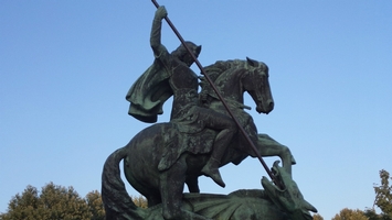 Exeptional Statue Of St. George en Bronze, Eastern Europe 20th century