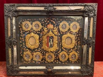 Extreme Rare Reliquary Multiple Relics / Double Sided Cylinder Tabernacle 2 X Wax Agnus Dei  Belgium  17 th century ( Anno 1645 )