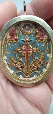 Extremely Rare High-Quality Reliquary Containing 6 Relics Including The True Cross Italy  19 th century