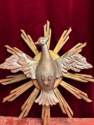 Fully Hand - Carved Dove ( Holy Spirit ) en Hand - Carved Wood, Southern Germany 19 th century