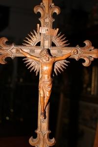Altar - Cross style gothic en WOOD OAK, Belgium 19 th century