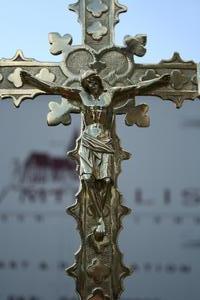 Altar - Cross style Gothic en BRONZE, France 19th century