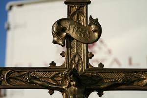Altar - Cross style Gothic en Bronze, France 19th century