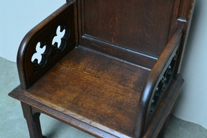 Bischop Seat style Gothic en WOOD OAK, Belgium 19th century
