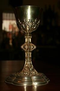 Chalice style gothic en silver, France 19th century