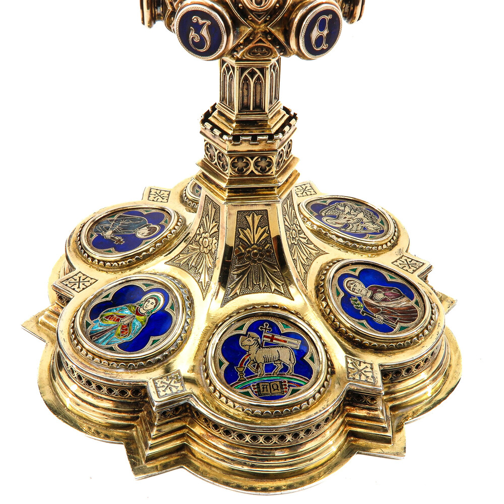 1 Gothic  Chalice With Origal Paten & Case.