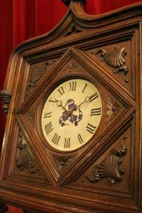 Clock style Gothic en wood oak, Belgium 19th century