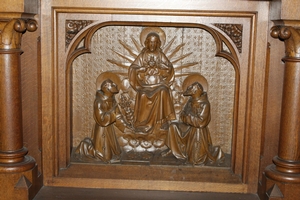 Altar  style Gothic - style en wood oak, 19th century