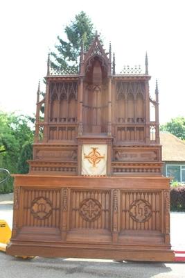 Altar  style Gothic - style en Oak wood, Belgium 19th century (1870)