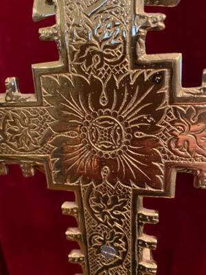 Altar - Cross style Gothic - style en Bronze Gilt, Belgium  19 th century
