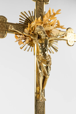 Altar - Cross style Gothic - style en Bronze, Belgium  19 th century