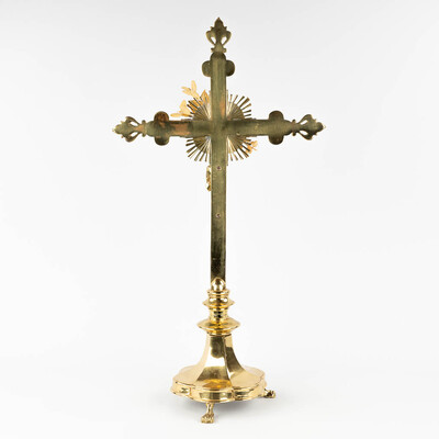 Altar - Cross style Gothic - style en Bronze, Belgium  19 th century