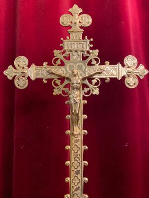 Altar - Cross style Gothic - Style en Bronze / Polished and Varnished, France 19 th century