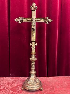 Altar - Cross style Gothic - Style en Bronze, Belgium  19 th century ( Anno 1885 )
