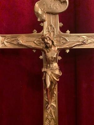 Altar - Cross style Gothic - style en Bronze / Polished and Varnished, France 19th century ( anno 1890 )