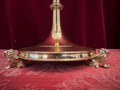 Altar - Cross style Gothic - Style en Bronze / Polished and Varnished, Belgium  19 th century ( Anno 1885 )