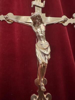 Altar - Cross style Gothic - Style en Bronze / Polished and Varnished, Belgium  19 th century ( Anno 1885 )