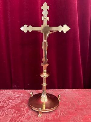 Altar - Cross. style Gothic - Style en Bronze / Polished and Varnished, Belgium  19 th century ( Anno 1885 )