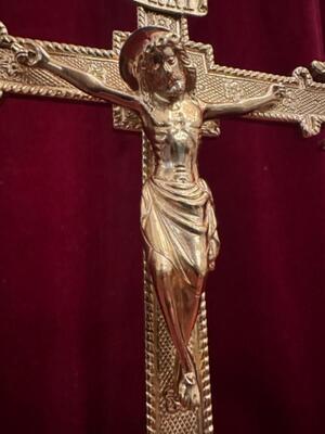 Altar - Cross style Gothic - Style en Bronze / Polished and Varnished, Belgium  19 th century ( Anno 1885 )