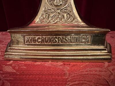 Altar - Cross style Gothic - Style en Bronze Gilt, Belgium  19 th century