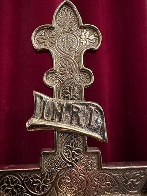 Altar - Cross style Gothic - Style en Bronze / Polished and Varnished, Belgium  19 th century ( Anno 1890 )