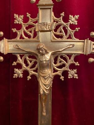 Altar - Cross style Gothic - Style en Bronze Gilt, Belgium 19th century ( anno 1890 )