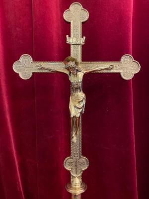 Altar - Cross style Gothic - style en Bronze / Gilt, Belgium 19 th century ( Anno 1865 )