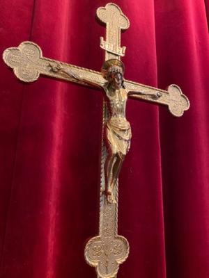 Altar - Cross style Gothic - style en Bronze / Gilt, Belgium 19 th century ( Anno 1865 )