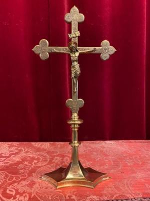 Altar - Cross style Gothic - style en Bronze Gilt, Belgium 19 th century ( Anno 1875 )