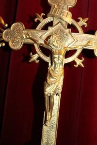 Altar - Cross style Gothic - style en bronze, Belgium 19th century