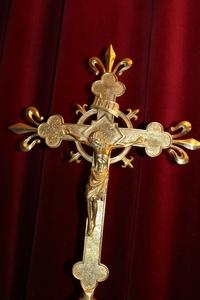 Altar - Cross style Gothic - style en bronze, Belgium 19th century