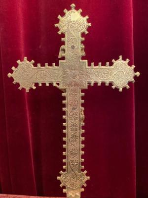 Altar - Cross style Gothic - style en Bronze / Gilt, Belgium 19 th century ( Anno 1890 )