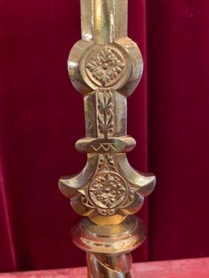 Altar - Cross style Gothic - style en Brass / Bronze / Gilt, Belgium  19 th century ( Anno 1875 )
