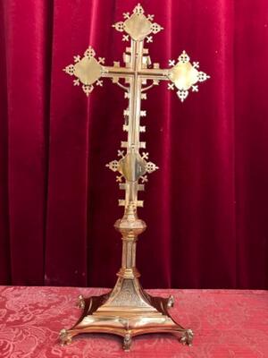 Altar - Cross By : J. Van Roosmalen, Utrecht Netherlands style Gothic - Style en Bronze / Polished and Varnished, Utrecht Neterlands 19 th century ( Anno 1887 )