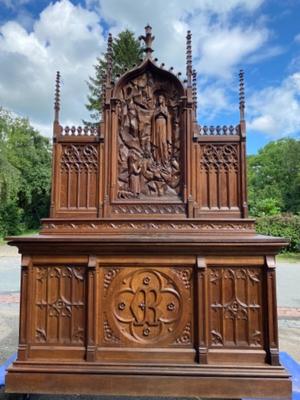 Altar Our Lady Of Lourdes   style Gothic - Style en Oak wood, Belgium 19 th century ( Anno 1865 )