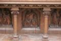 Altar + Upper-Part , Oak , Hand-Carved Reliefs , Bronze Tabernacle-Doors style Gothic - style en Oak Wood, Belgium  19th century ( anno 1865 )