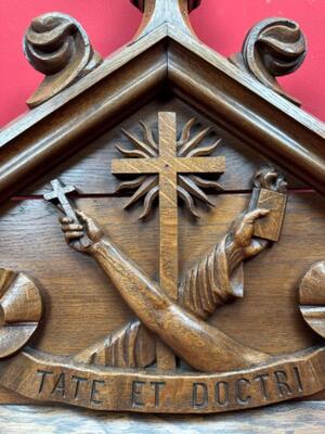 Architectural Ornament / Supraporte style Gothic - Style en Oak wood, Netherlands  19 th century ( Anno 1875 )