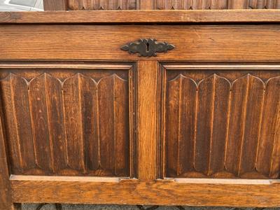 Bench style Gothic - Style en Oak wood, Belgium 19 th century
