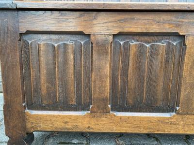 Bench style Gothic - Style en Oak Wood, Belgium 19 th century